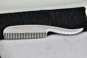 Sterling Silver Mini Comb Brush w/ Leather Case