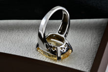 Load image into Gallery viewer, Sterling Silver Large Oval Cushion Cut Citrine Cocktail Ring Size 8
