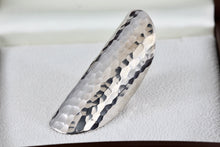 Load image into Gallery viewer, Sterling Silver Long Hammered Ring Size 7.5 Signed BL
