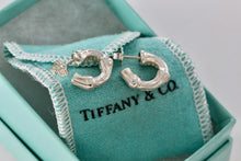 Load image into Gallery viewer, Tiffany &amp; Co. Nature Silver Small Bamboo Hoop Earrings
