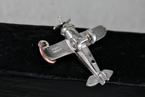 Vintage Carl Art Sterling Silver Airplane Charm Pendant Signed "CA Sterling"