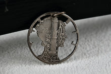 Load image into Gallery viewer, Handmade 1940&#39;s Silver American Mercury Dime 10 Cents Detailed Carved Pendant
