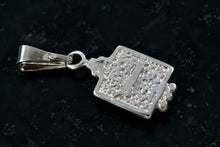 Load image into Gallery viewer, Sterling Silver Opal Bead Square Charm Pendant
