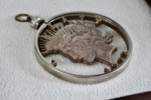 Load image into Gallery viewer, Silver Handmade 1922 American Morgan Dollar Detailed Carved Pendant
