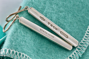 Tiffany & Co. 1837 Silver Dangle Bar Hook Earrings