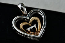 Load image into Gallery viewer, Sterling Silver Pink Tourmaline Vermeil Heart Charm Pendant
