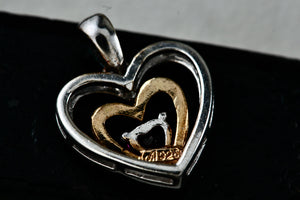 Sterling Silver Pink Tourmaline Vermeil Heart Charm Pendant