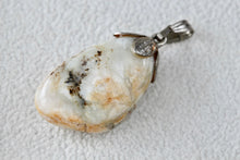 Load image into Gallery viewer, Large Chunky Polished White Yellow Black Agate Rock 1&quot; Stone Pendant
