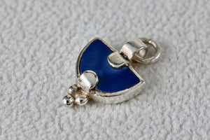 Sterling Silver Blue Lapis Small Half Circle Pendant