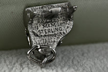 Load image into Gallery viewer, MEM Sterling Silver Black White Enamel Grand Piano Charm Pendant RARE
