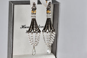 Sevan Bicakci 18Kt. Oxidized Gold Platinum Diamond Pearl Chandelier Drop Great Gatsby Earrings
