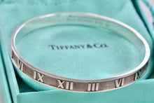 Load image into Gallery viewer, Tiffany &amp; Co. Atlas Sterling Silver Roman Numeral Bangle Small Bracelet
