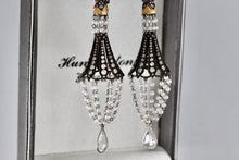 Load image into Gallery viewer, Sevan Bicakci 18Kt. Oxidized Gold Platinum Diamond Pearl Chandelier Drop Great Gatsby Earrings
