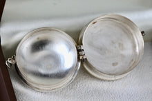 Load image into Gallery viewer, Vintage Silver Mexico ALPACA Mayan Indian Warrior Round Pill Box Trinket
