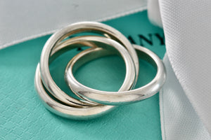 Tiffany & Co. Silver Triple Interlocking Rings Size 4