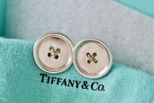 Load image into Gallery viewer, Tiffany &amp; Co. Vintage 14Kt. Gold &amp; Silver Button Clip-On Earrings
