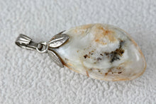 Load image into Gallery viewer, Large Chunky Polished White Yellow Black Agate Rock 1&quot; Stone Pendant
