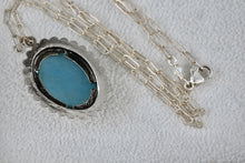 Load image into Gallery viewer, Sterling Silver Victorian Blue White Cameo Pendant 20&quot; Necklace
