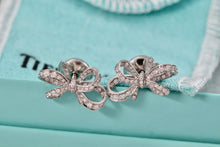 Load image into Gallery viewer, Tiffany &amp; Co. Platinum Diamond Ribbon Stud Earrings
