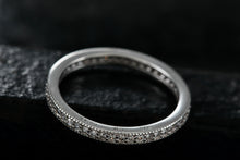 Load image into Gallery viewer, Sterling Silver Eternity Narrow CZ Diamonds Stacking Ring Size 7 Signed EJI
