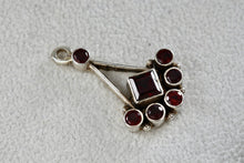 Load image into Gallery viewer, Sterling Silver Red Garnets Pendulum Pendant
