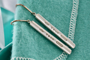 Tiffany & Co. 1837 Silver Dangle Bar Hook Earrings