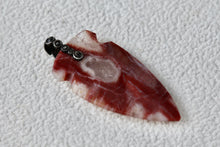 Load image into Gallery viewer, Native American Polished Red Agate Carved Arrowhead Pendant
