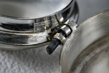 Load image into Gallery viewer, Vintage Silver Mexico ALPACA Mayan Indian Warrior Round Pill Box Trinket
