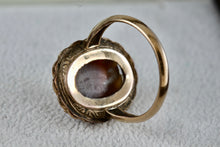 Load image into Gallery viewer, Vintage Handmade Sterling Silver 10KT. Gold Filled Oval Brown Agate Ring Size 7.5
