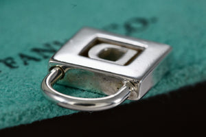 Tiffany & Co. Silver Letter "D" Padlock Pendant *Soldered Closed*