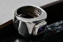 Load image into Gallery viewer, Sterling Silver Rectangle Purple Amethyst Square Dome Ring Size 6.5 Signed
