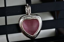 Load image into Gallery viewer, Sterling Silver Pink Caged Heart Moonstone Charm Pendant
