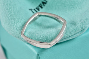 Tiffany & Co. Silver Frank Gehry Narrow Square Torque Ring Size 9.5