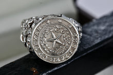 Load image into Gallery viewer, Sterling Silver State of Texas Heavy Duty Wide Band Ring Size 11.5
