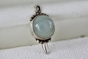 Sterling Silver Large Moon Stone Sword Pendant