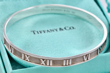 Load image into Gallery viewer, Tiffany &amp; Co. Atlas Sterling Silver Roman Numeral Bangle Small Bracelet
