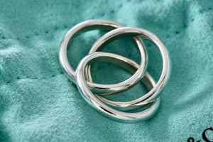 Tiffany & Co. Silver Triple Interlocking Rings Size 4