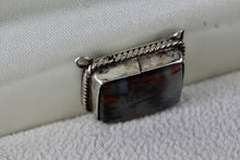 Load image into Gallery viewer, Sterling Silver Handmade Rectangle Multi Color Agate Stone Pendant
