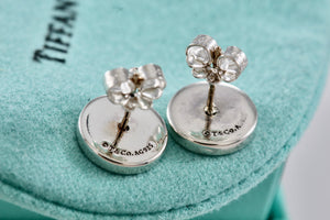 Return To Tiffany & Co. Silver Small Round Circle Mini Stud Earrings