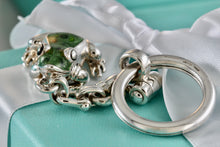 Load image into Gallery viewer, Tiffany &amp; Co. Nature Vintage Silver Green Black Enamel Frog Pendant Keychain
