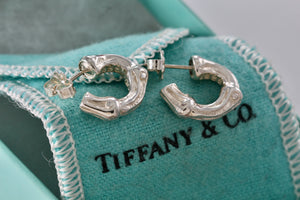 Tiffany & Co. Nature Silver Small Bamboo Hoop Earrings