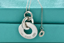 Load image into Gallery viewer, Tiffany &amp; Co Silver 1837 Interlocking Circles Pendant 16-18&quot; Necklace
