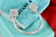 Load image into Gallery viewer, Tiffany &amp; Co. Silver BUY SELL HOLD Market Square Horseshoe Keychain Rare
