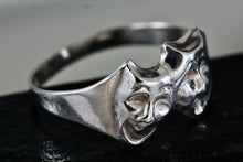 Load image into Gallery viewer, Sterling Silver Happy-Tragedy Two-Faced Masks Band Ring Size 7
