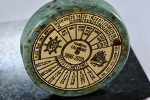 Load image into Gallery viewer, Round Circle Green Granite Paperweight &quot;40 year&quot; 1996 - 2035 Naval Calendar
