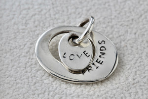 Sterling Silver Love Friends Charm Pendant