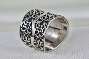 Sterling Silver ISRAEL Eternal Tree Extra Extra Wide Bade Ring Size 8.5