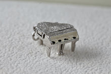 Load image into Gallery viewer, MEM Sterling Silver Black White Enamel Grand Piano Charm Pendant RARE
