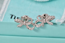 Load image into Gallery viewer, Tiffany &amp; Co. Platinum Diamond Ribbon Stud Earrings

