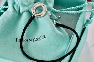 Tiffany & Co. Elsa Peretti Sevillana Silver Silk Cord Toggle 6.75" Bracelet